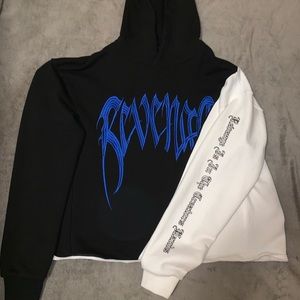white and black revenge hoodie
